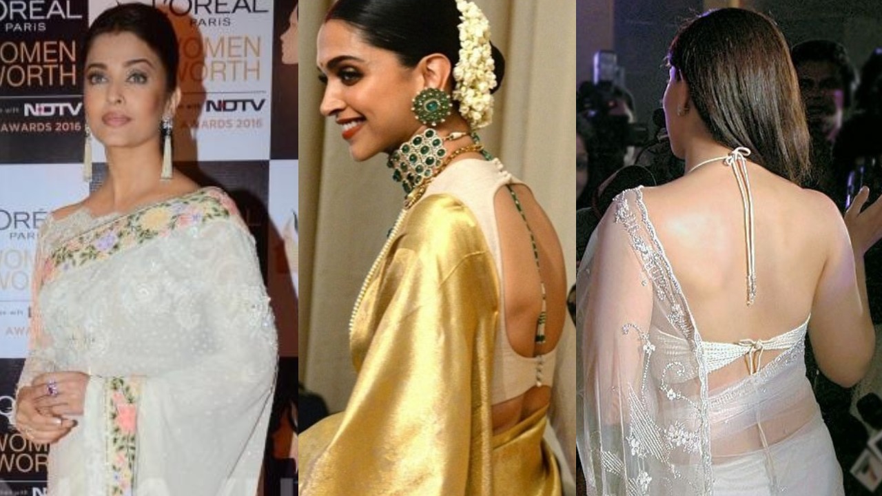 Aishwarya Rai Bachchan, Kareena Kapoor and Deepika Padukone show the perfect blouse back designs for your traditional six yards 853176