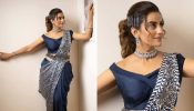 Akshara Singh Goes 'Blue-tiful' In Modern Day Saree And Sparkling Accessories 848381