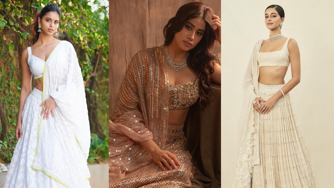 Ananya Panday, Suhana Khan and Janhvi Kapoor serve up some edgy glam in lehenga choli designs [Photos]