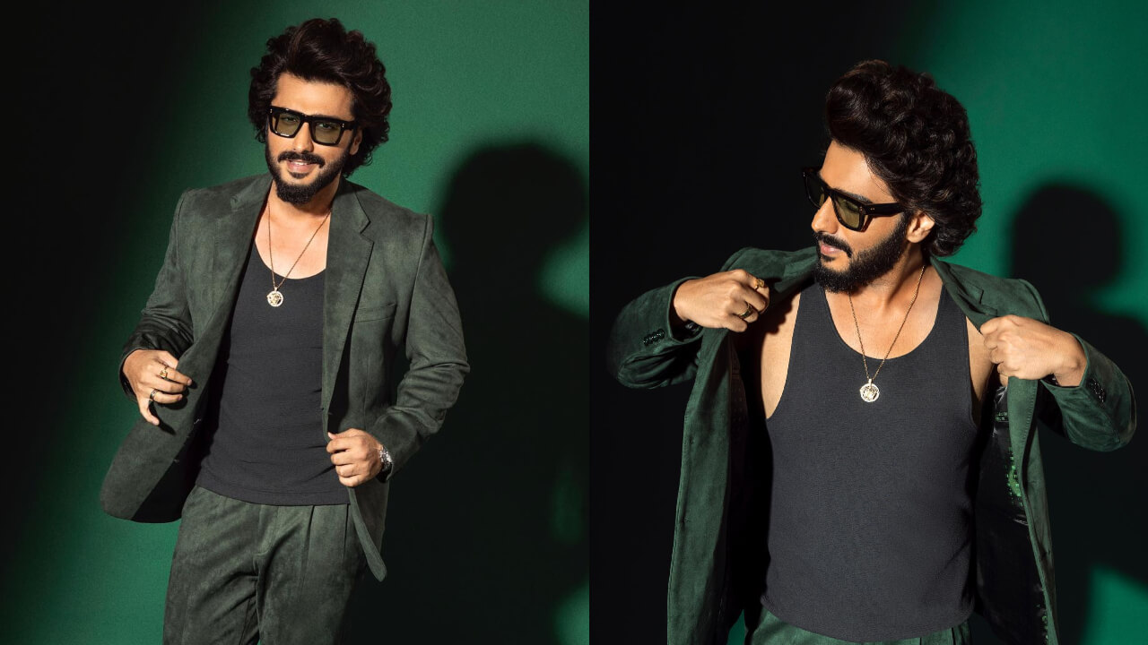 Arjun Kapoor Redefines Class In Olive Green Velvet Pantsuit And Matching Boots 847864
