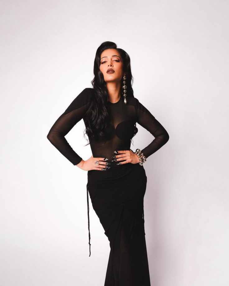 Dark n Divine: Shruti Haasan gives ‘Wednesday’ feels in see-through black gown 850214