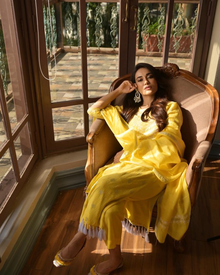 Dreamy n Divine: Surbhi Jyoti blooms in embroidered yellow salwar suit 849708
