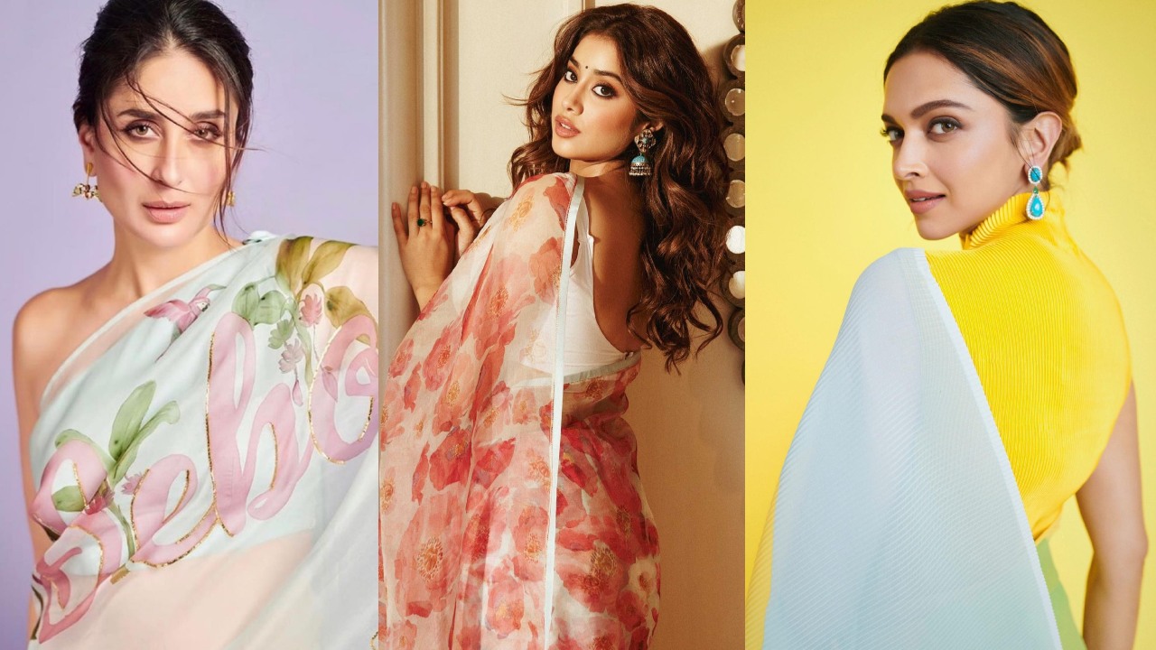 Flowy Organza Sarees & Trendy Blouse Back Designs: Deepika, Janhvi, Kareena's Picks 855144