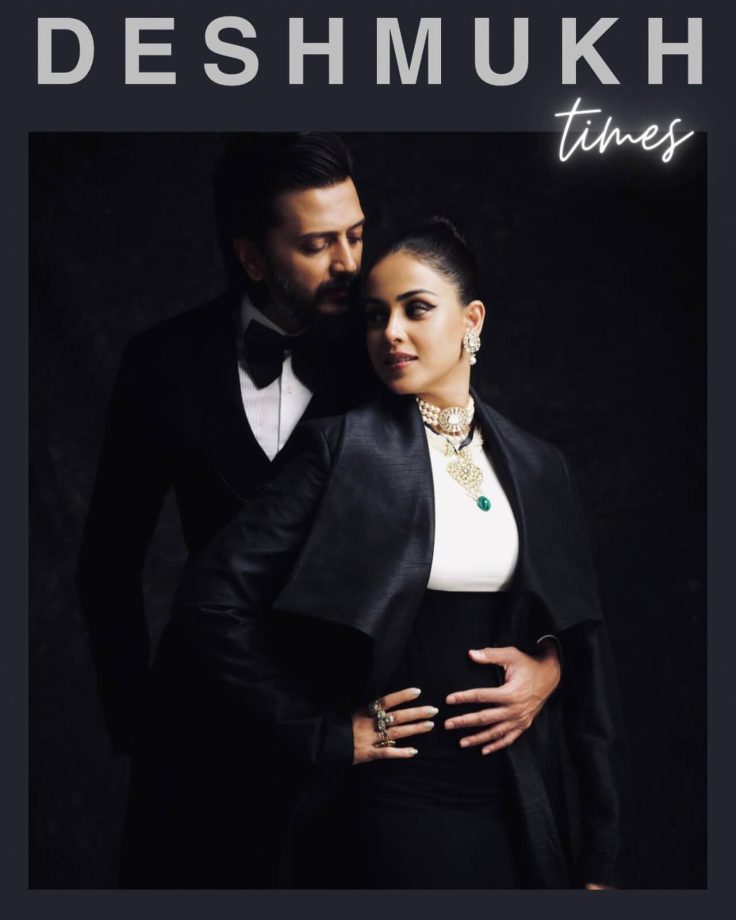 In Photos: Genelia Deshmukh And Riteish Deshmukh Exude 'Power Couple' Glam In Tailored Black Outfit 851426