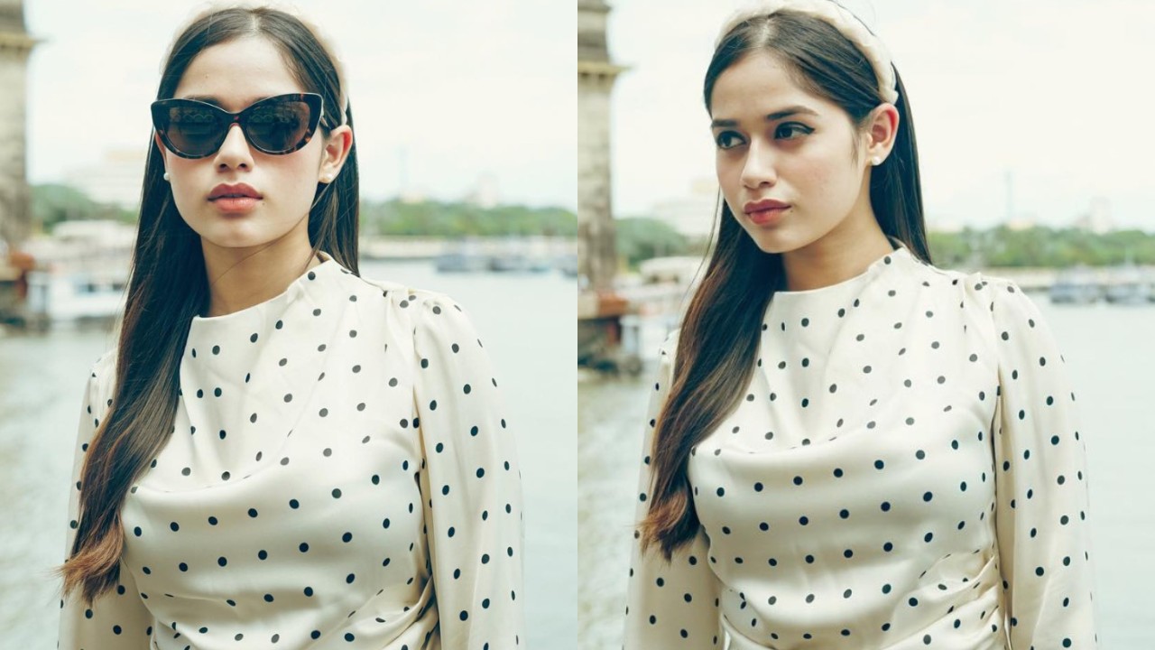 Jannat Zubair Flaunts Vintage Style In Black Polka Dots Top And Denim With Black Glasses 852690