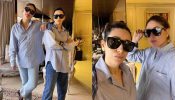 Karisma Kapoor Twins With Sister Kareena Kapoor In Baggy Striped Shirt And Denim With Black Glasses 852801