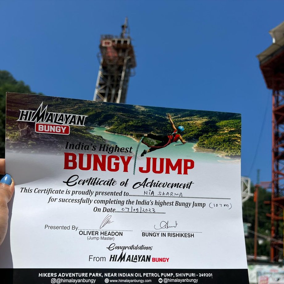 Khatra Queen! Nia Sharma explores bungee jumping in Rishikesh 849645