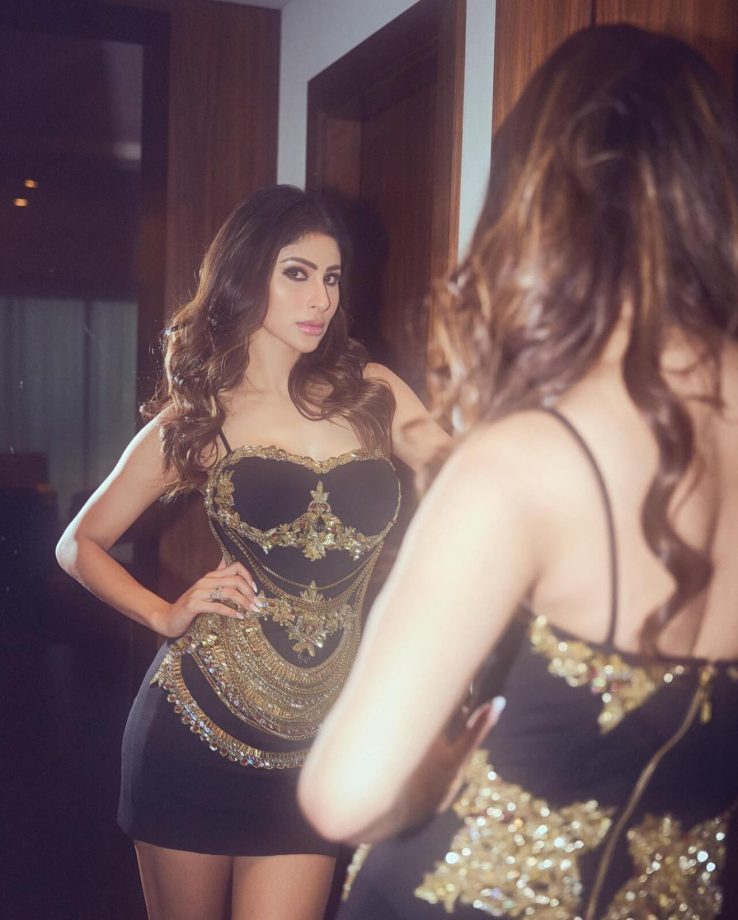 Mouni Roy Ups The Sensuality Bar In Black Gold Embellished Mini Dress, Shamita Shetty Feels Heat 852671