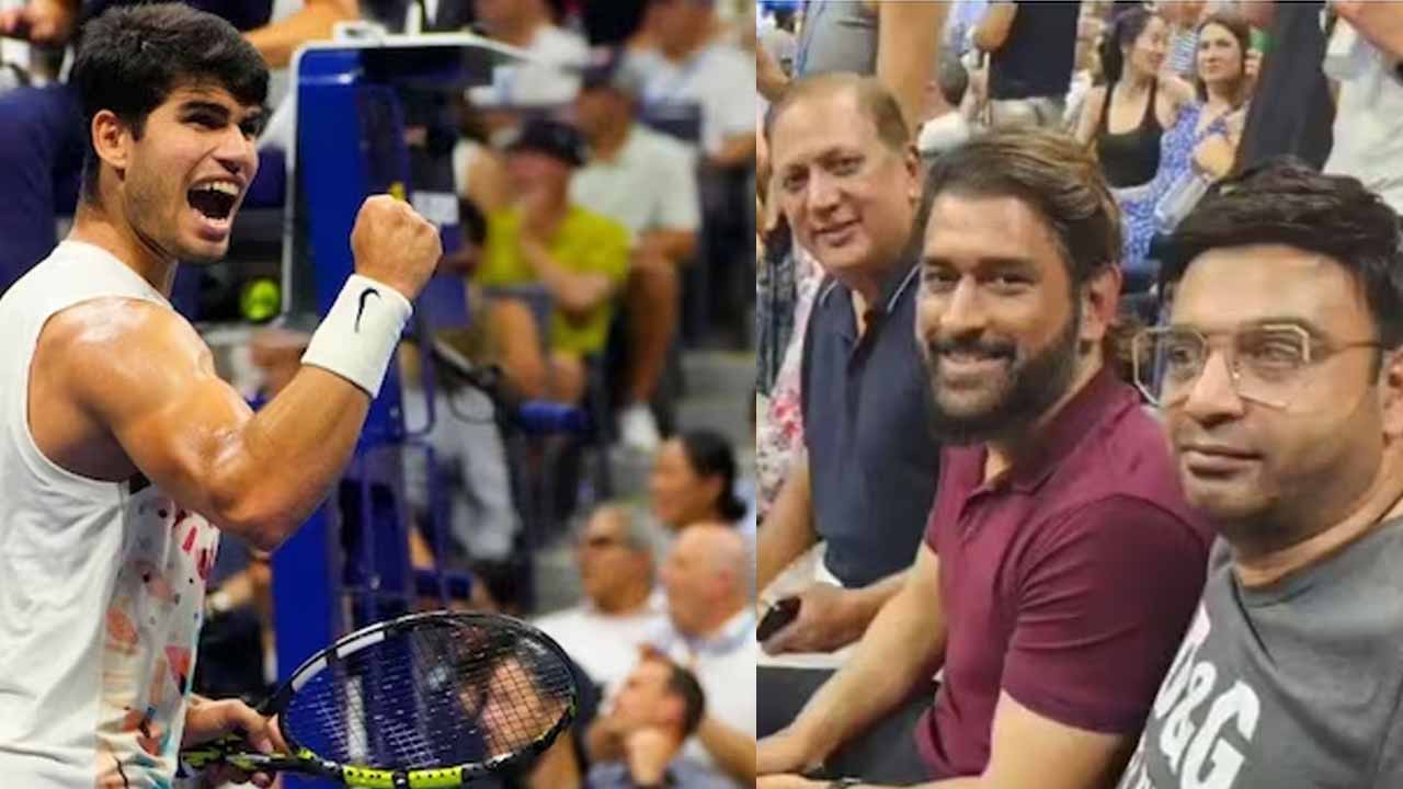MS Dhoni Enjoys Carlos Alcaraz vs. Alexander Zverev Match At US Open 2023 849535
