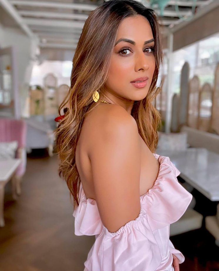 Nia Sharma's Soft Pink Off-shoulder Corset Mini Dress With Frills Is A Perfect Pick For Date Night, See Photos 851627