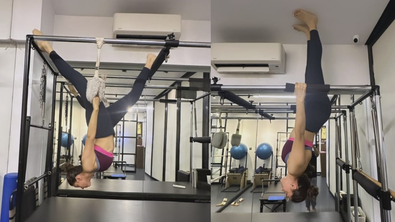[Photos] Hansika Motwani swears by ‘aerial yoga’, know the benefits