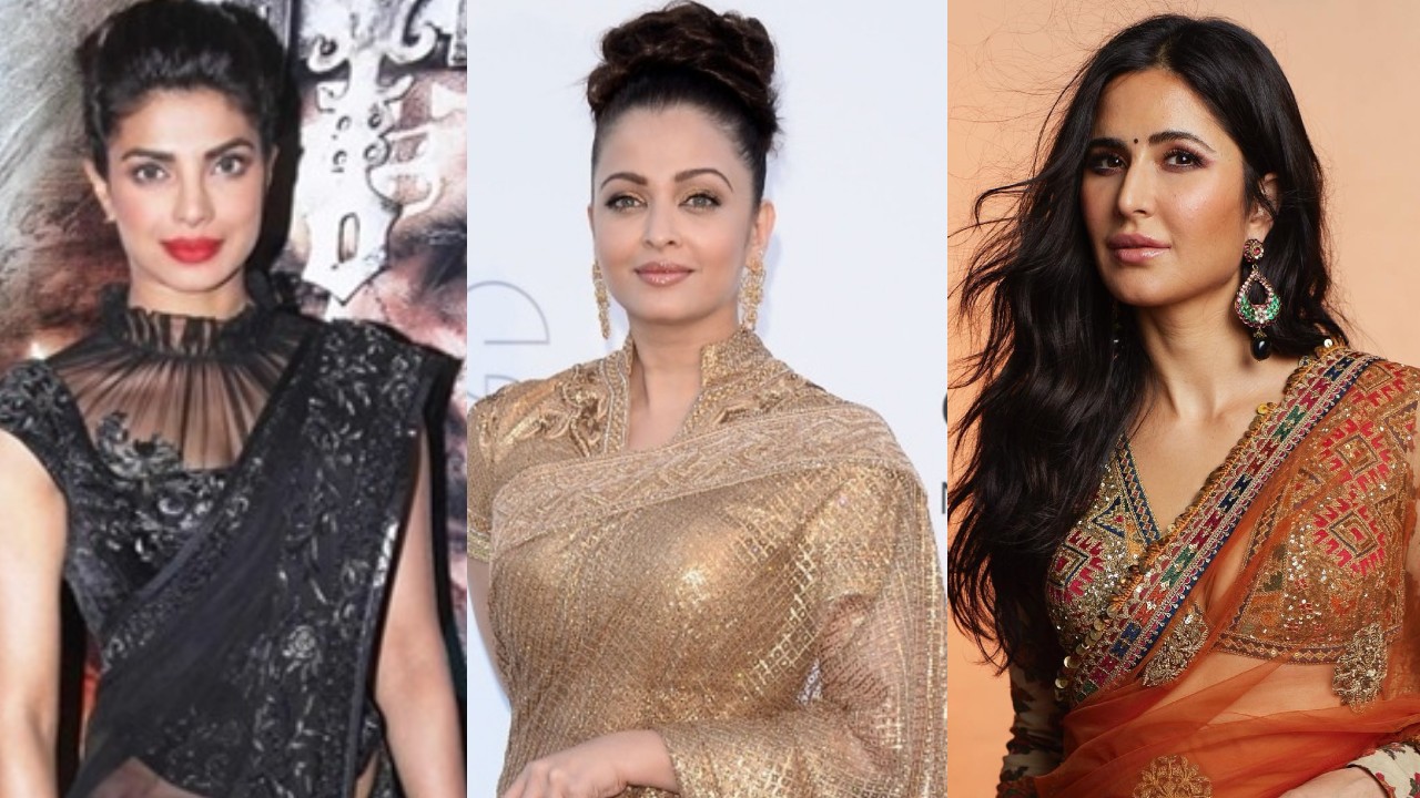 Priyanka Chopra, Aishwarya Rai, And Katrina Kaif Give Their Saree Modern Look With Blouse Neck Design
