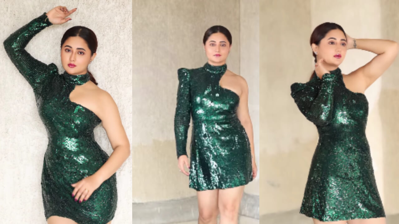 Rashami Desai Goes Green In Glittery One-Shoulder Mini Dress, See Her Exquisite Fashion Moment 847868