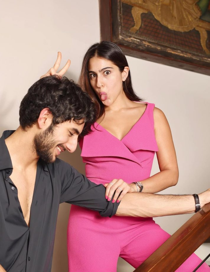 Sara Ali Khan Gets Candid With Brother Ibrahim Alia Khan In Quirky Snaps 848398