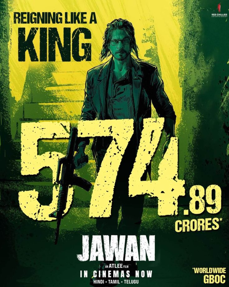 Shah Rukh Khan's Jawan enjoying a thunderous run at the box office! Garners a whopping numbers -  garners an astounding 574.89 Cr. Gross Worldwide  and 319.08 Cr. Net India in just 5 days! 850935