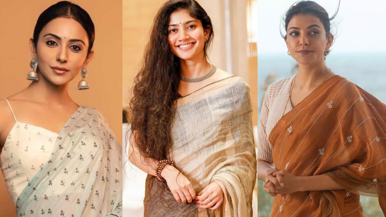 Slay the 9 to 5 in stylish sarees: Steal from Sai Pallavi, Rakul Preet & Kajal Aggarwal 856589