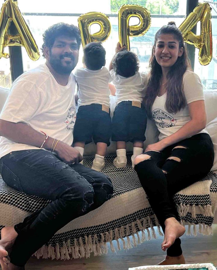 So Adorable! Nayanthara And Vignesh Shivan Pose Candid With Their Twin Sons, Uyir And Ulag 855574