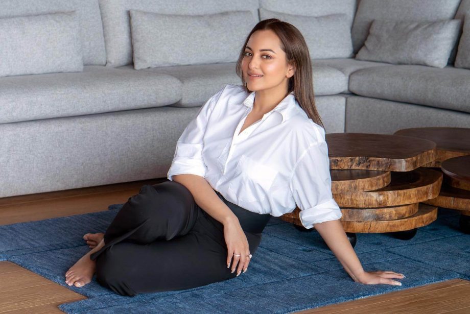 Sonakshi Sinha Serves Irresistible Charm In White Shirt And Black Trouser, A Perfect Fit For Office Hours 852525