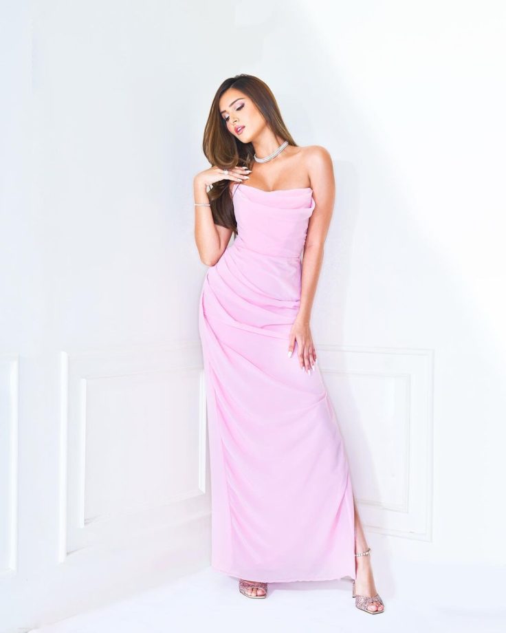 Tara Sutaria’s pastel pink off-shoulder gown is your evening party staple 849908