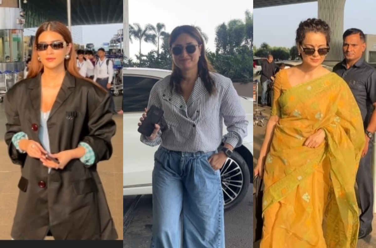 Airport Fashion Look: Kriti Sanon, Kareena Kapoor to Kangana Ranaut's style guide 859842