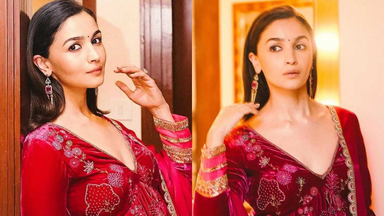 Alia Bhatt Spreads Ethnic Charm In Red Salwar Suit With Bindi, See Photos 863795
