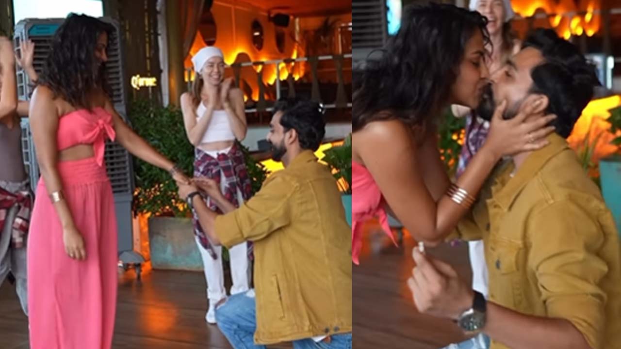 Amala Paul gets engaged to Jagat Desai on birthday, watch romantic proposal video 864397