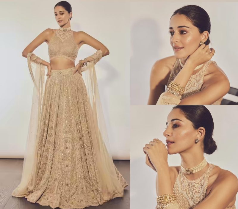 Ananya Panday's Divine-ness In Contemporary Lehenga With Choker Necklace 863890