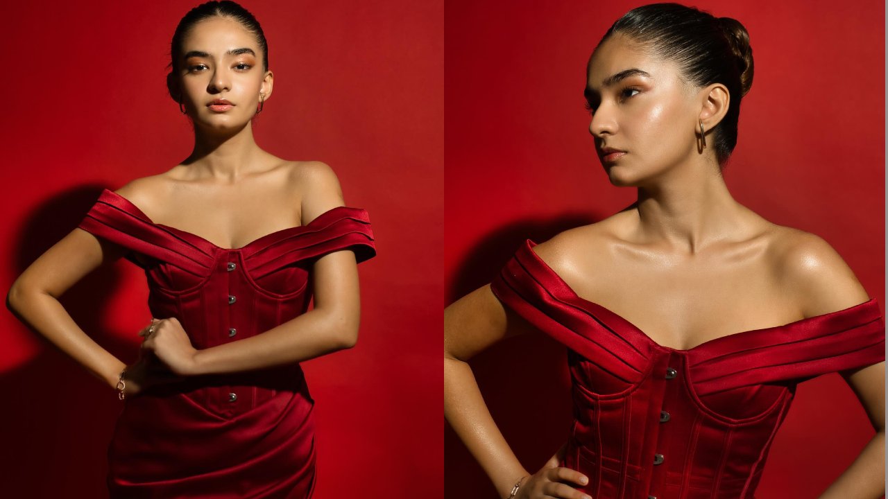 Anushka Sen Looks Fiery Hot In Red Off-shoulder Corset Dress, See Photos 865047