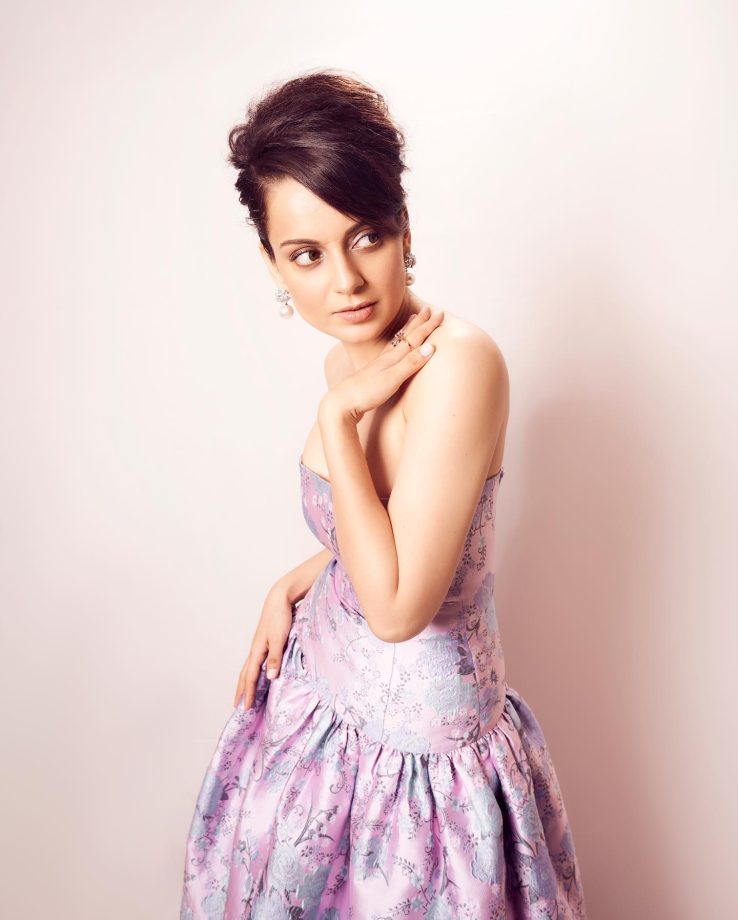 Barbie in Bigg Boss house! Kangana Ranaut turns wowzie in off-shoulder floral lilac gown 864008