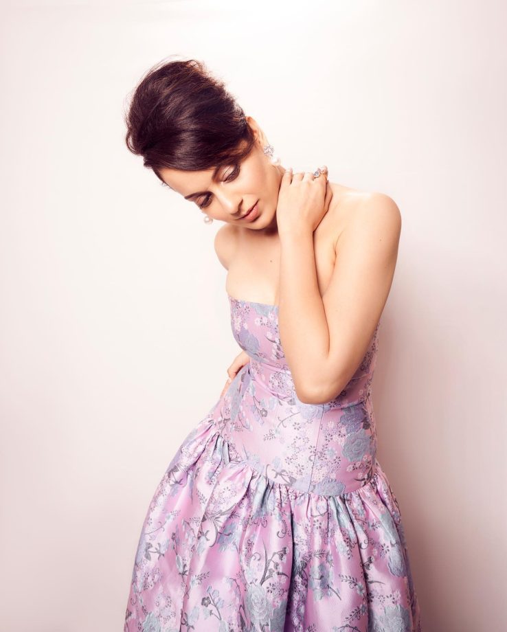 Barbie in Bigg Boss house! Kangana Ranaut turns wowzie in off-shoulder floral lilac gown 864009