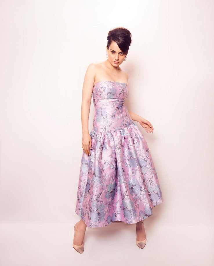 Barbie in Bigg Boss house! Kangana Ranaut turns wowzie in off-shoulder floral lilac gown 864010