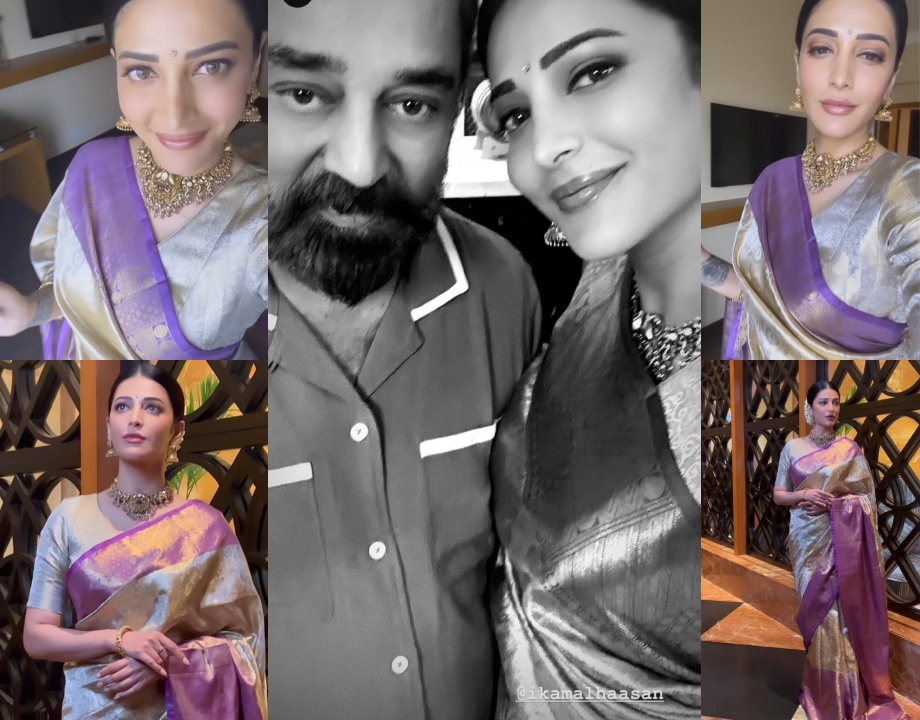 Divine! Shruti Haasan ditches ‘Goth’ slips in lavender gold Banarasi saree [Photos] 862089