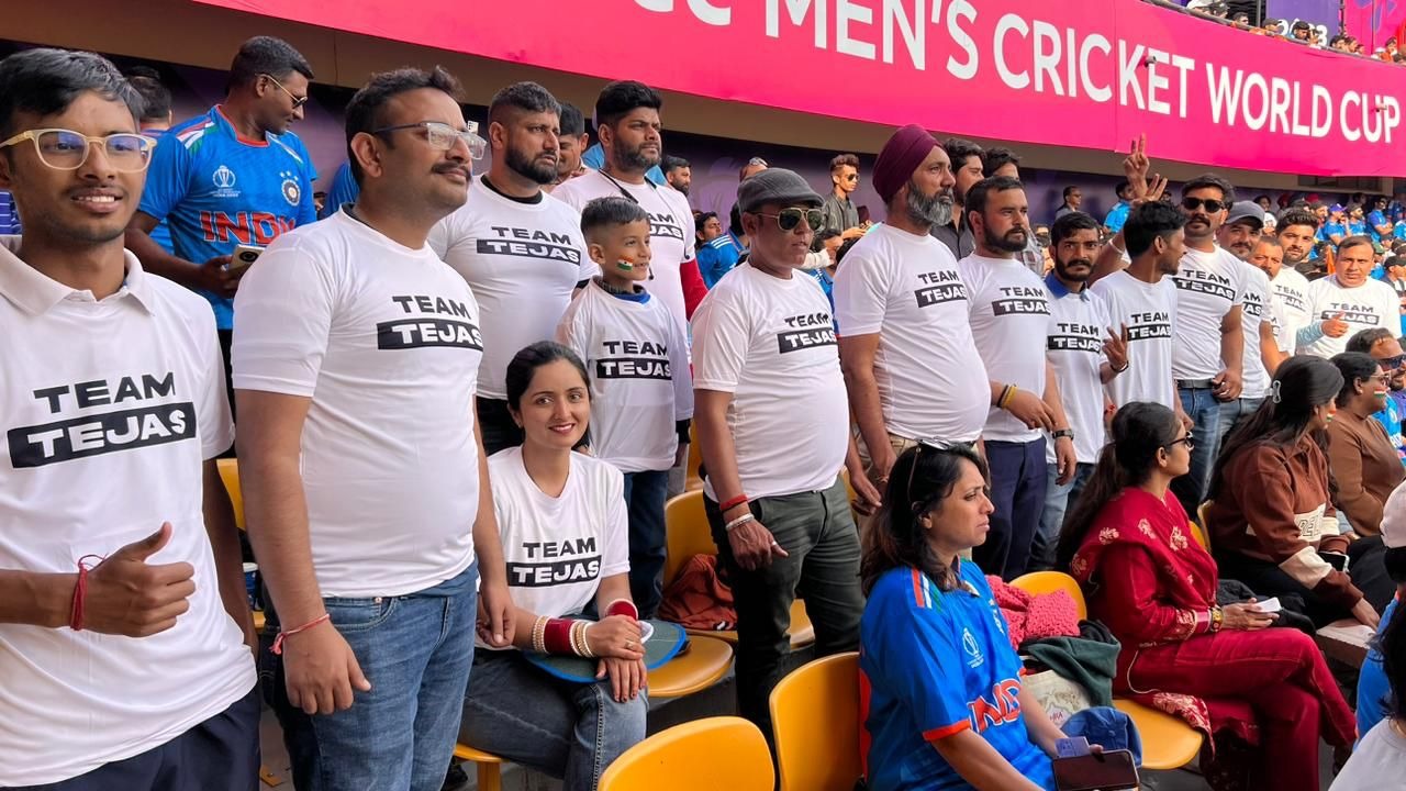 Fans aka Tejas Team Unite to Roar for the Men in Blue at India vs New Zealand ICC Men's Cricket World Cup Match!