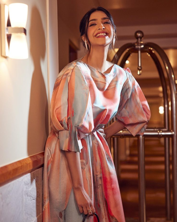 Fashion Goals: Sonam Kapoor Turns Princess In Digital Print Satin Gown With Statement Earrings 859242