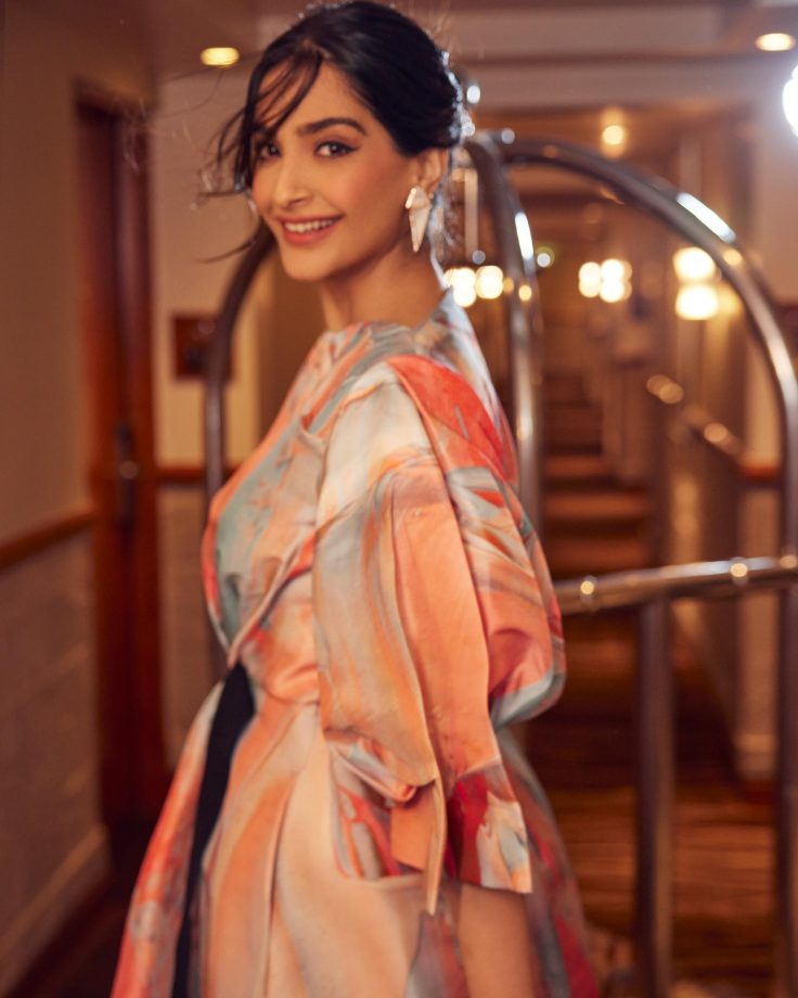 Fashion Goals: Sonam Kapoor Turns Princess In Digital Print Satin Gown With Statement Earrings 859237