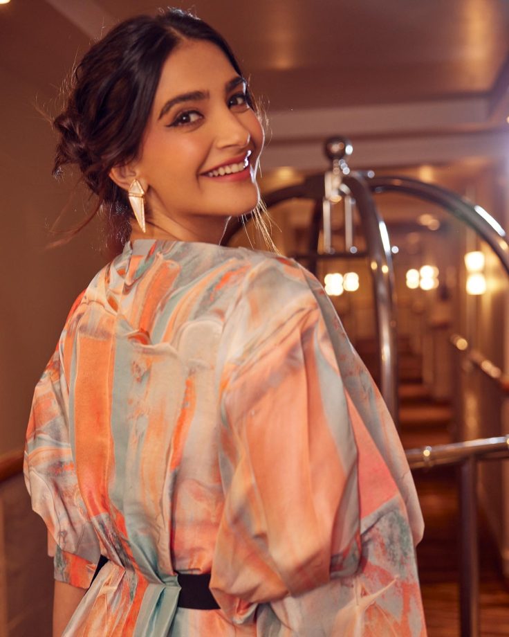 Fashion Goals: Sonam Kapoor Turns Princess In Digital Print Satin Gown With Statement Earrings 859244