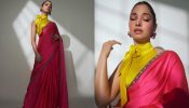 Glam up like Tamanna Bhatia in neon pink saree and halter neck blouse [Photos] 860607