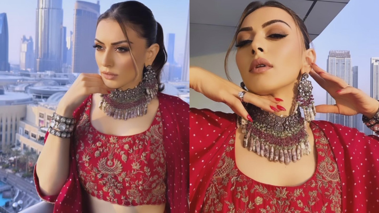 Hansika Motwani Styles Her Fiery Red Three-piece Outfit With Beautiful Oxidised Jewelleries, Take A Look 861631