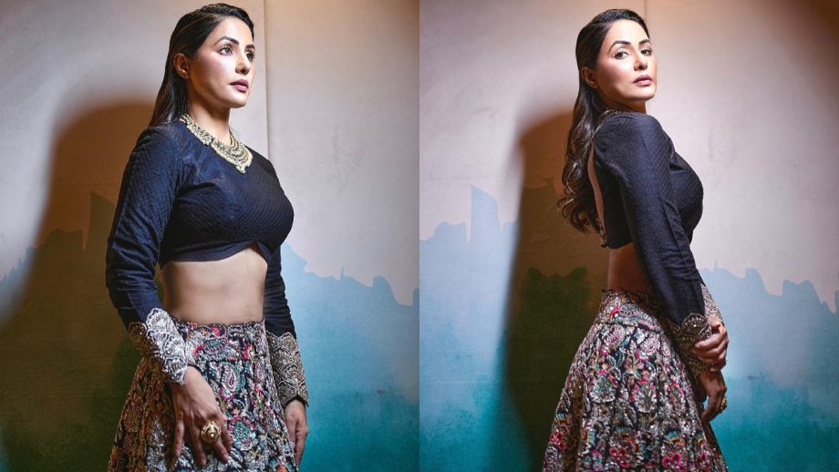 Hina Khan Embodies Grace In Infinity Blouse And Embellished Skirt With Diamond Necklace, See Photos 864213