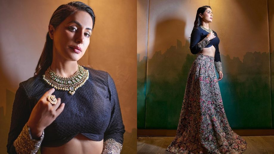 Hina Khan Embodies Grace In Infinity Blouse And Embellished Skirt With Diamond Necklace, See Photos 864212