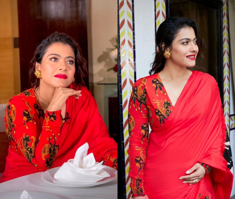 In Photos: Kajol Spreads Her Magic In Red Saree With Bold Red Lipstick Shade 862147