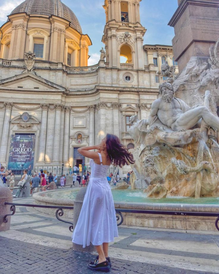 Italy Diaries: Avneet Kaur looks stunning in white gown, poses at Piazza Navona 858158