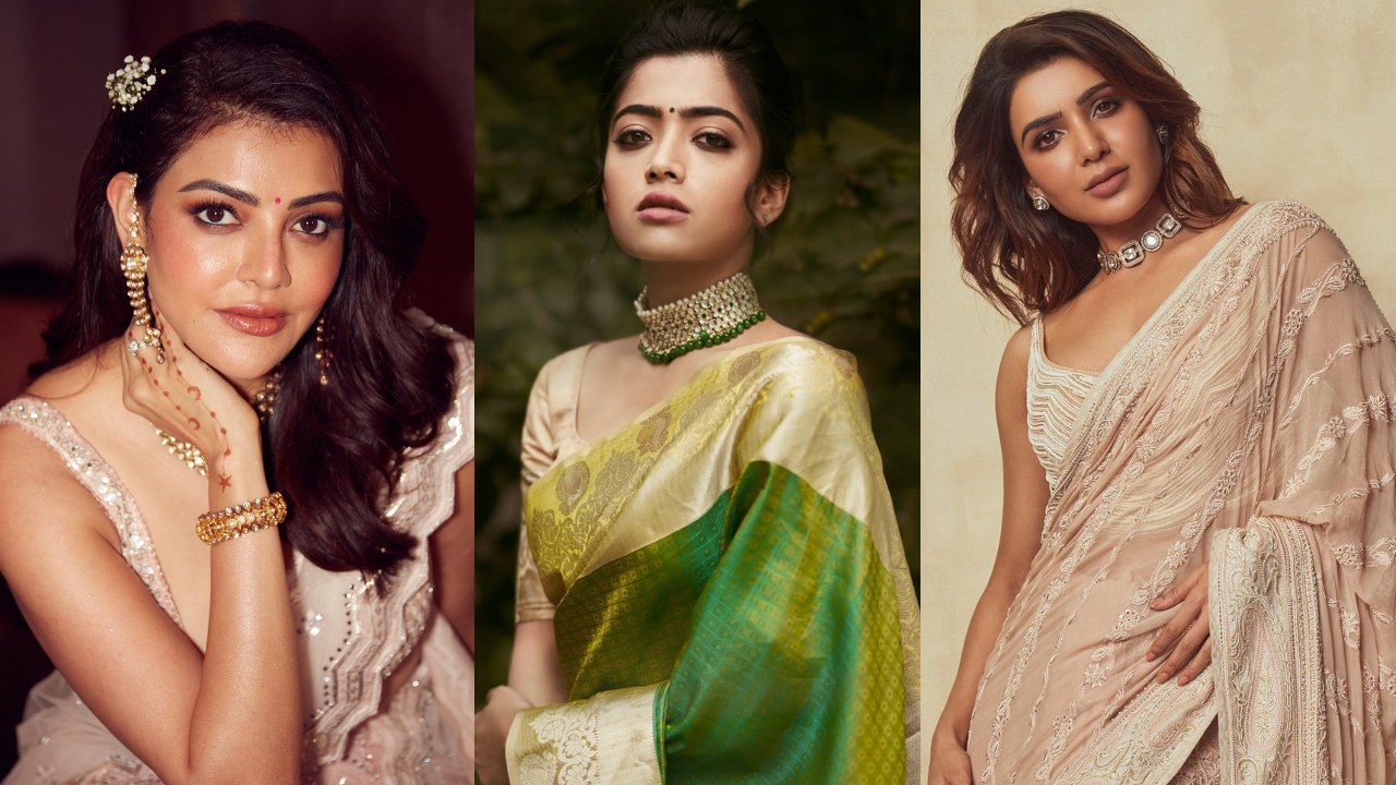Kajal Aggarwal, Rashmika Mandanna, & Samantha Ruth Prabhu: Glam Up Your Saree With Diamond Necklace 858307