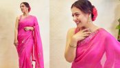 Kajol Celebrates Saptami In Pink Organza Saree And Sleeveless Blouse With Gajra Bun, Take A Look 863303