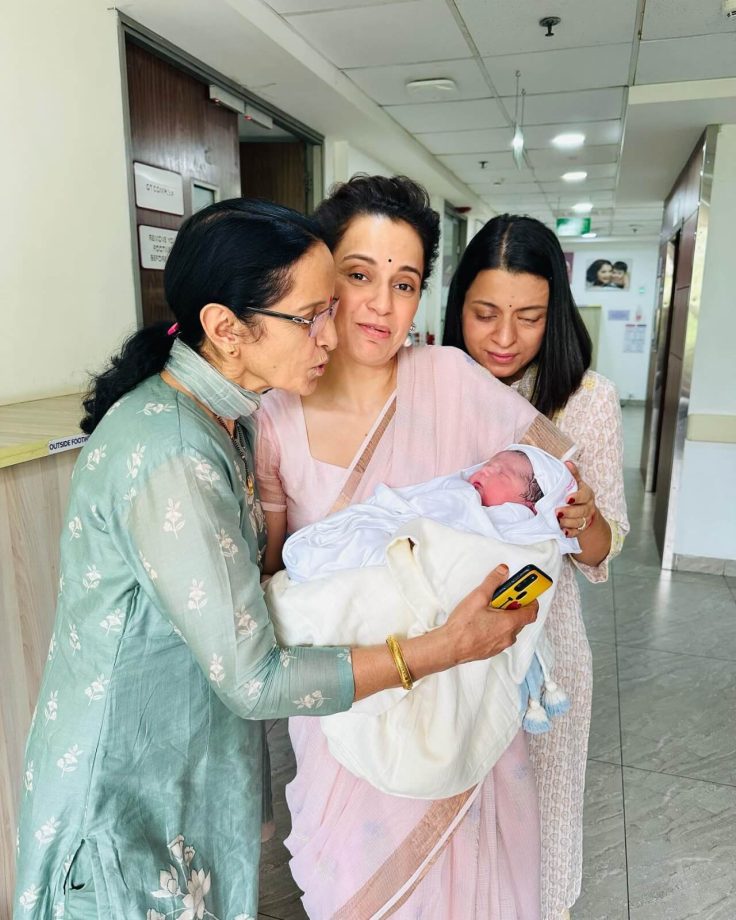 Kangana Ranaut becomes aunt, gets emotional as she holds her new-born nephew 863316