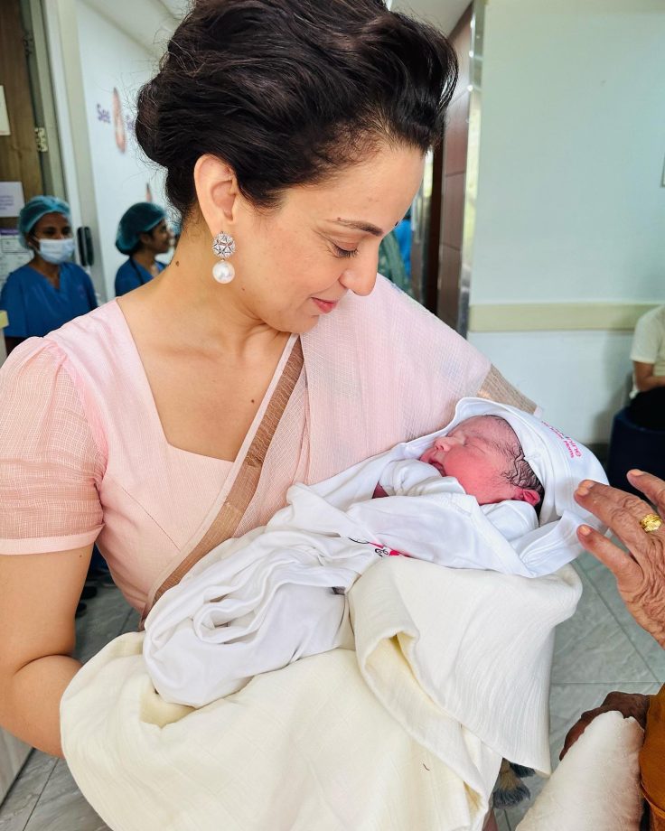 Kangana Ranaut becomes aunt, gets emotional as she holds her new-born nephew 863311
