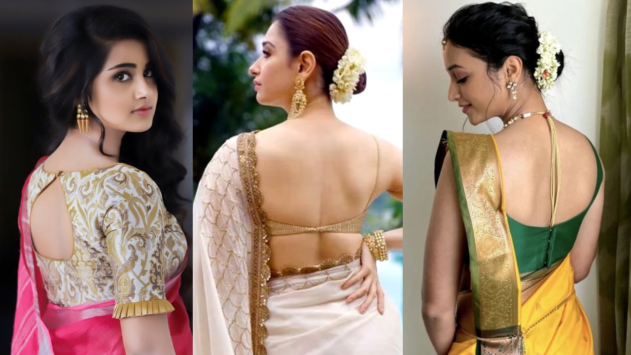 Lead The Trend In Back Neck Latest Blouse Design: Anupama Parameswaran, Tamannaah Bhatia & Srinidhi Shetty 858355