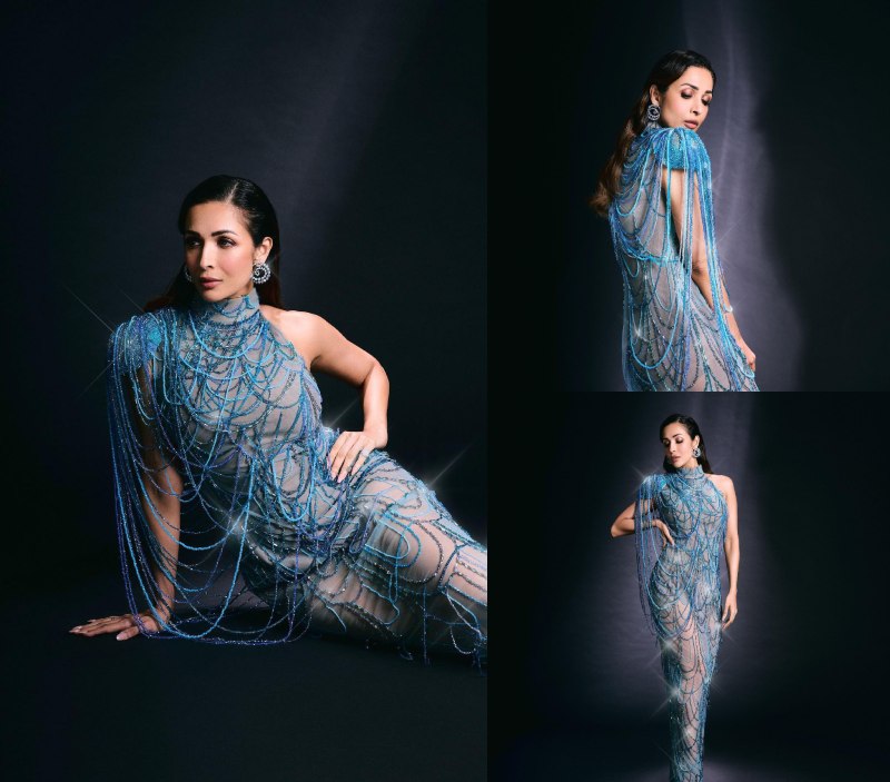 Malaika Arora Looks Drop Dead Gorgeous In Abstract Blue See-through Gown, See Photos. 863273