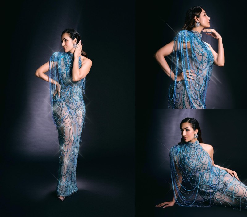Malaika Arora Looks Drop Dead Gorgeous In Abstract Blue See-through Gown, See Photos. 863274