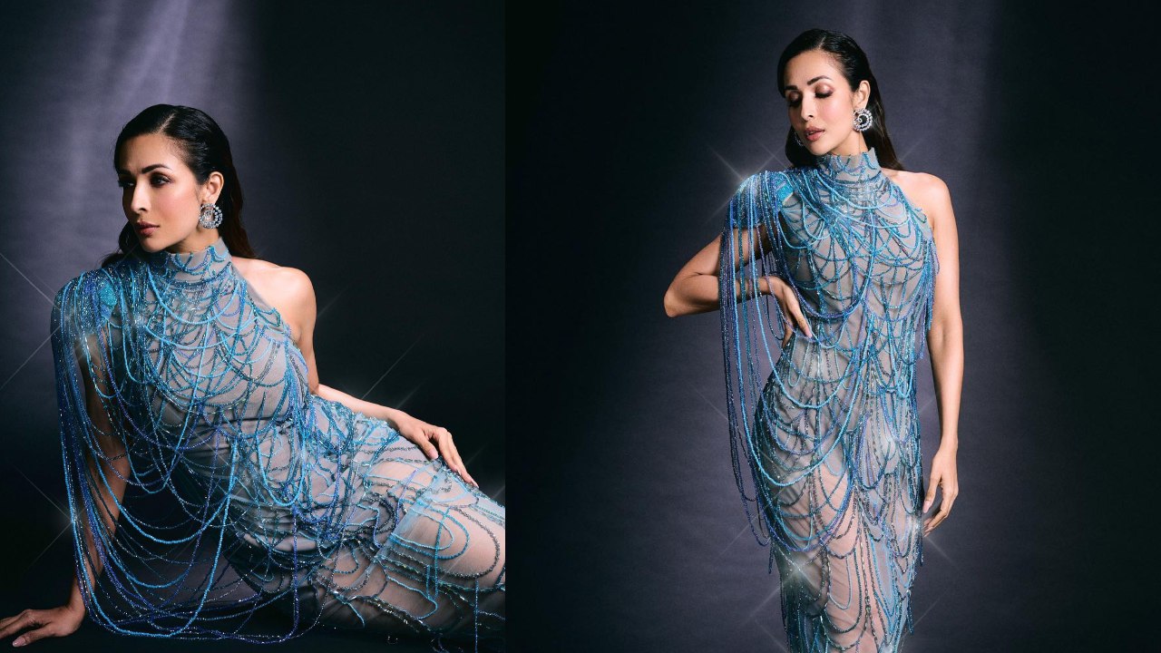 Malaika Arora Looks Drop Dead Gorgeous In Abstract Blue See-through Gown, See Photos. 863271